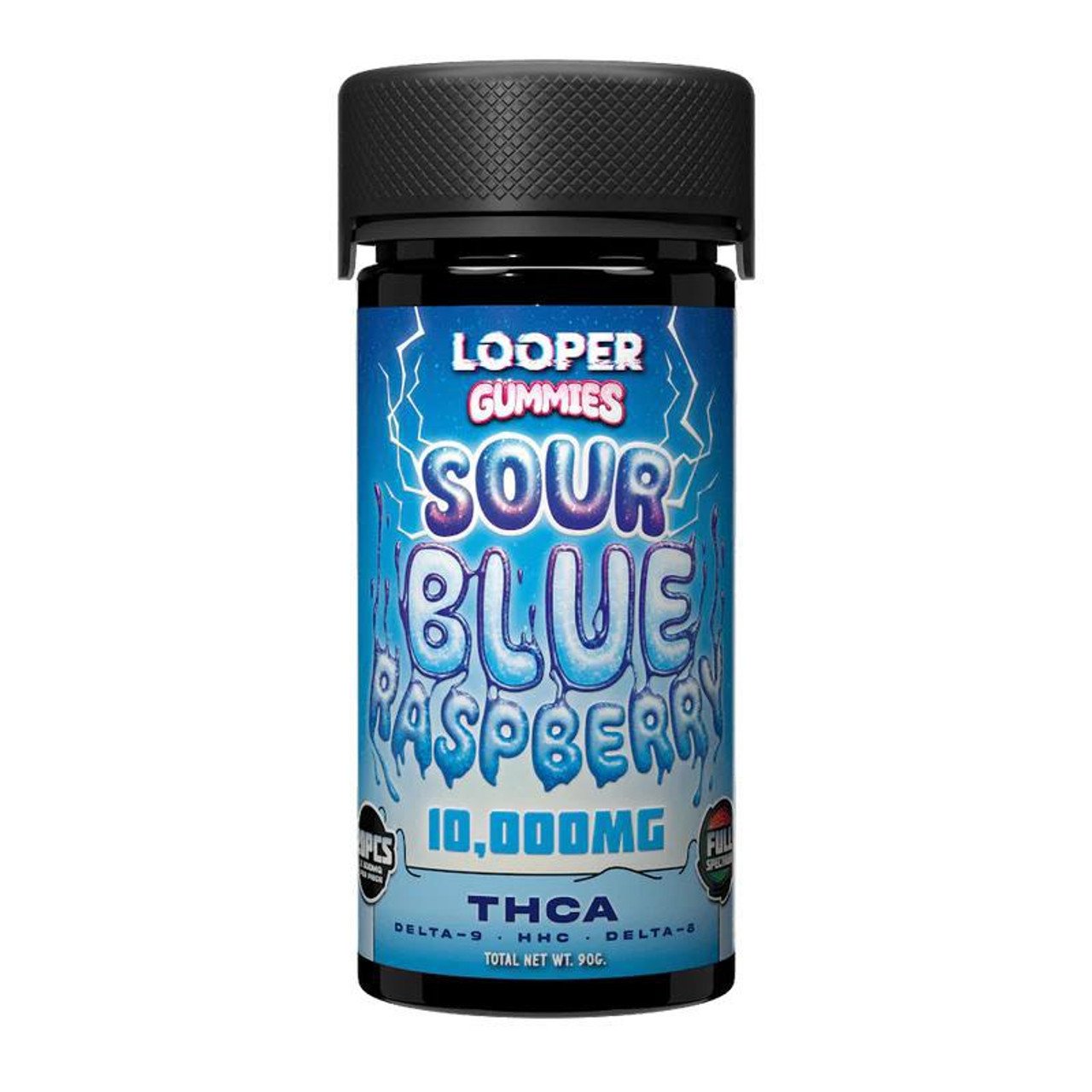 LOOPER THC-A LIVE BADDER GUMMIES 10,000MG SOUR BLUE RASPBERRY 810110046634