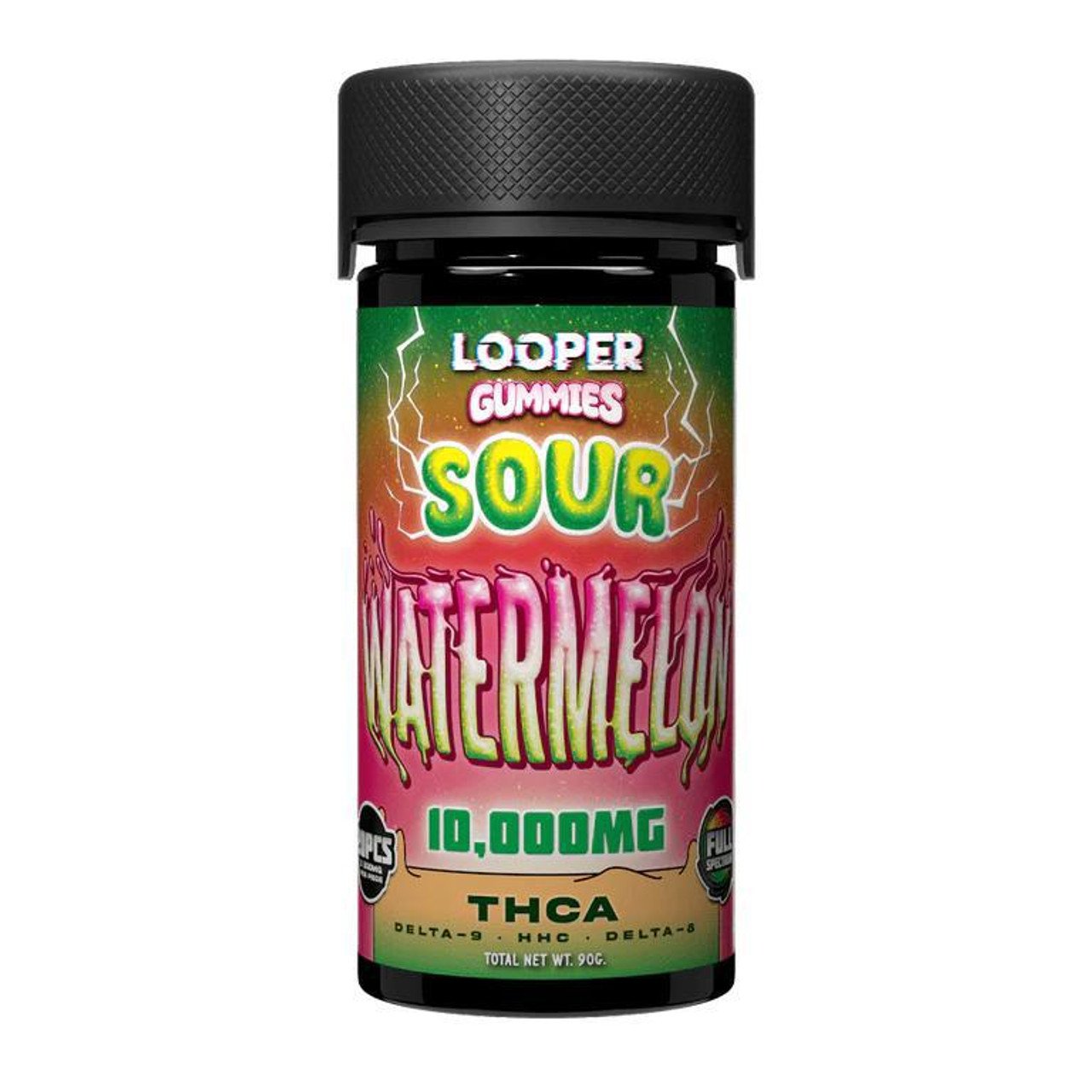 LOOPER THC-A LIVE BADDER GUMMIES 10,000MG SOUR WATERMELON 810110046658