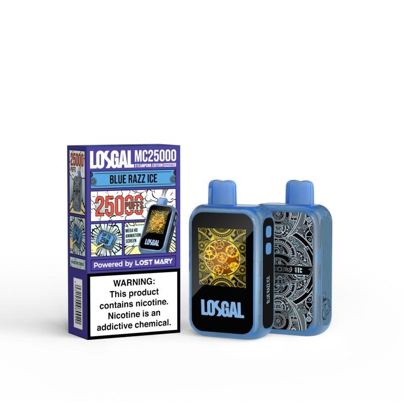 LOSGAL MC25000 BY LOST MARY DISPOSABLE VAPE (5CT DISPLAY) BLUE RAZZ ICE (STEAMPUNK EDITION) 5061040080075