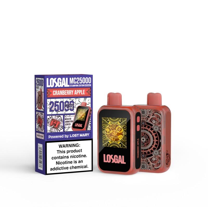 LOSGAL MC25000 BY LOST MARY DISPOSABLE VAPE (5CT DISPLAY) CRANBERRY APPLE (STEAMPUNK EDITION) 5061040080082