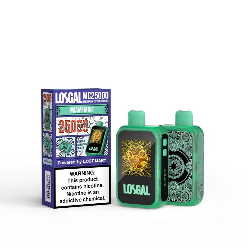 LOSGAL MC25000 BY LOST MARY DISPOSABLE VAPE (5CT DISPLAY) MIAMI MINT (STEAMPUNK EDITION) 5061040080099