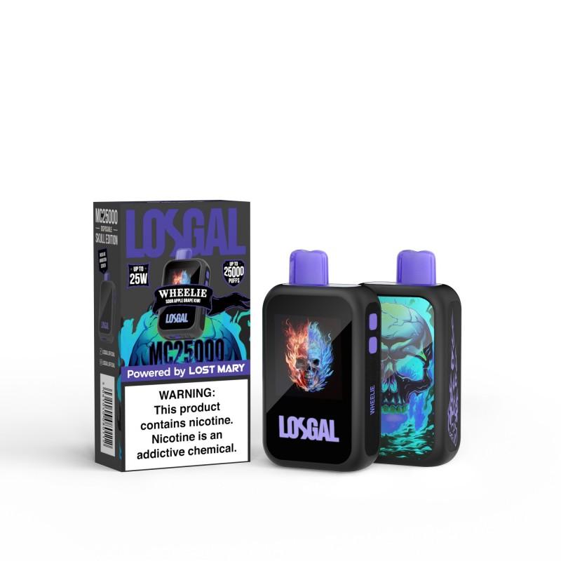 LOSGAL MC25000 BY LOST MARY DISPOSABLE VAPE (5CT DISPLAY) SOUR APPLE GRAPE KIWI (SKULL EDITION) 5061040080167
