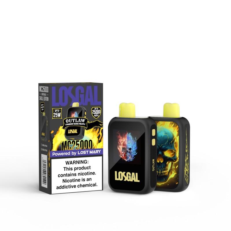 LOSGAL MC25000 BY LOST MARY DISPOSABLE VAPE (5CT DISPLAY) STRAWBERRY ORANGE PINEAPPLE (SKULL EDITION) 5061040080174