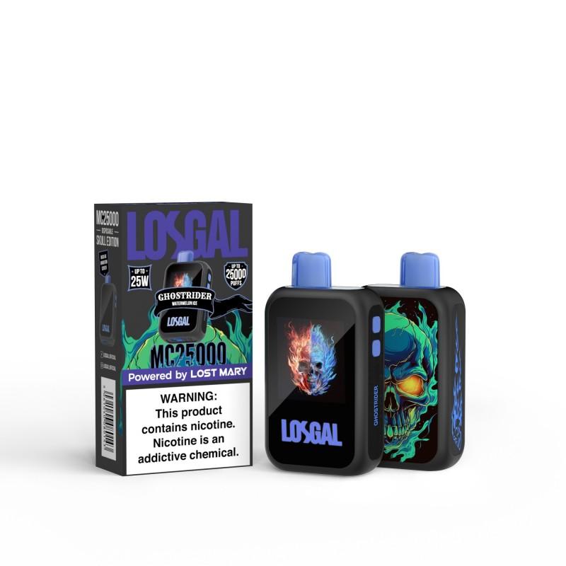 LOSGAL MC25000 BY LOST MARY DISPOSABLE VAPE (5CT DISPLAY) WATERMELON ICE (SKULL EDITION) 5061040080198