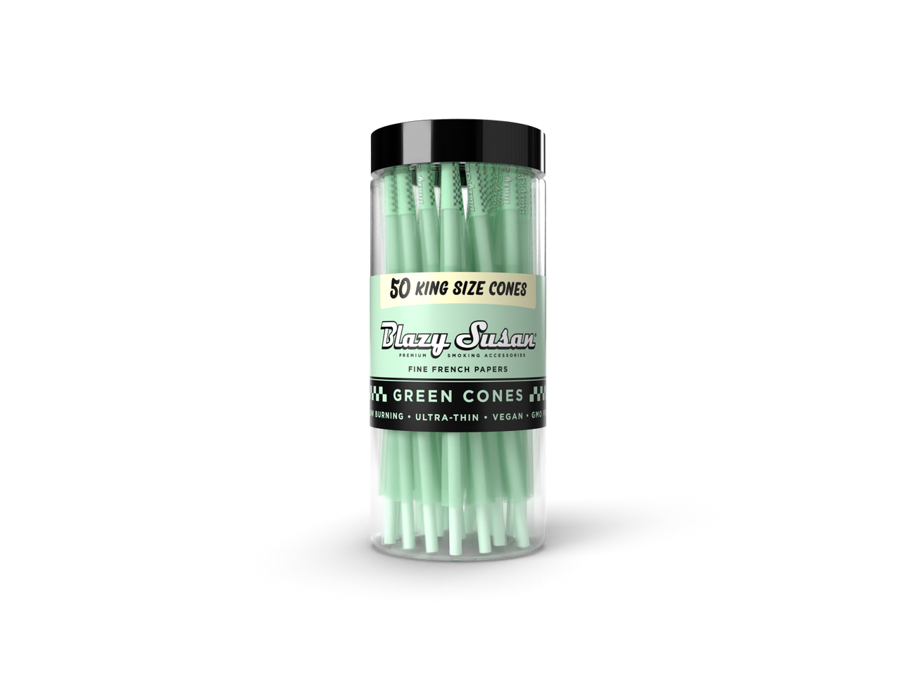 BLAZY SUSAN KING SIZE PRE ROLLED CONES (50CT/JAR) | GREEN