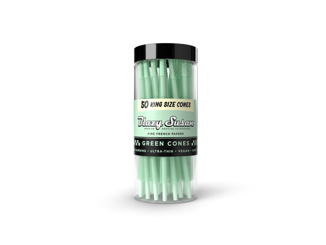 BLAZY SUSAN KING SIZE PRE ROLLED CONES (50CT/JAR) | GREEN