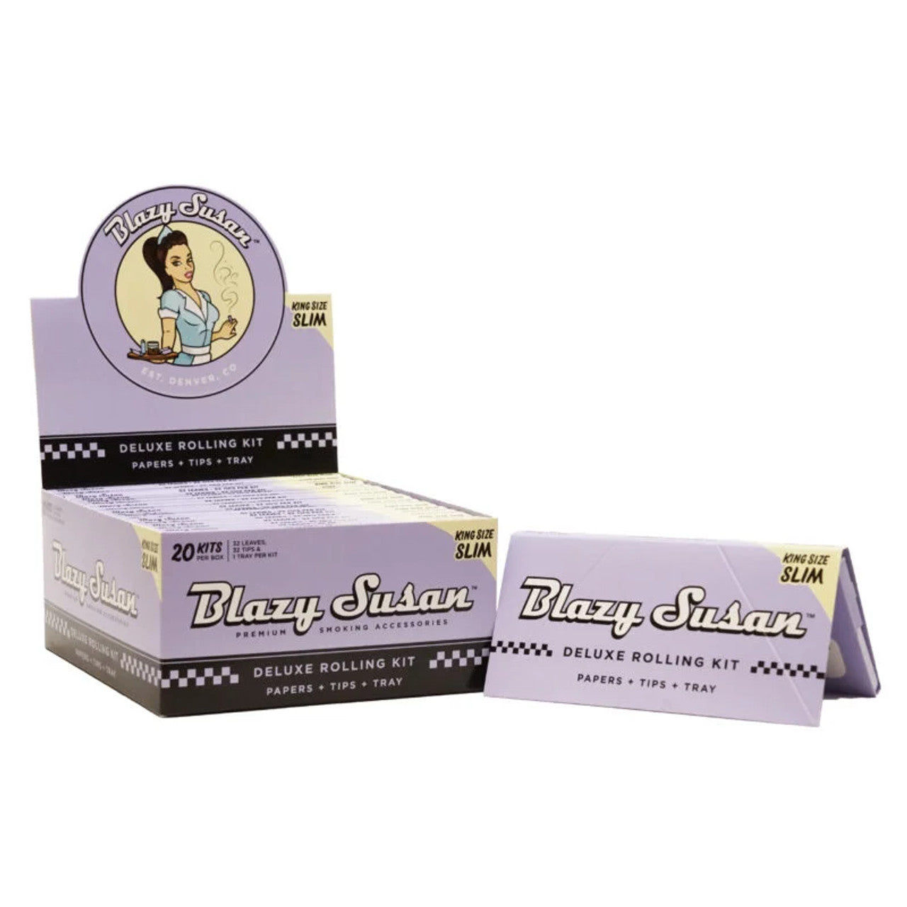 BLAZY SUSAN KING SIZE SLIM DELUXE ROLLING KIT 20PK | PURPLE