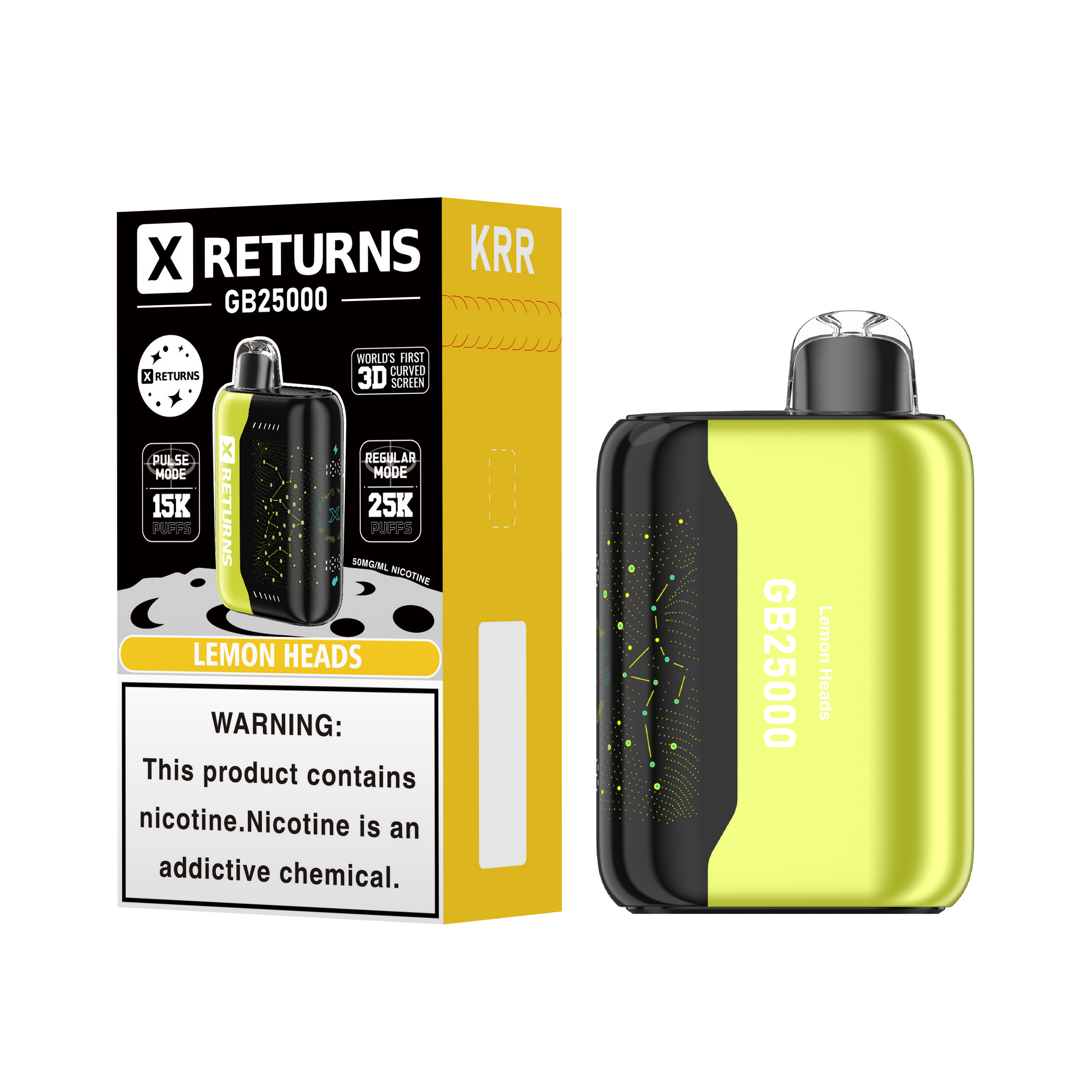 X RETURN 25K PUFFS 5% DISPOSABLE (5CT DISPLAY)