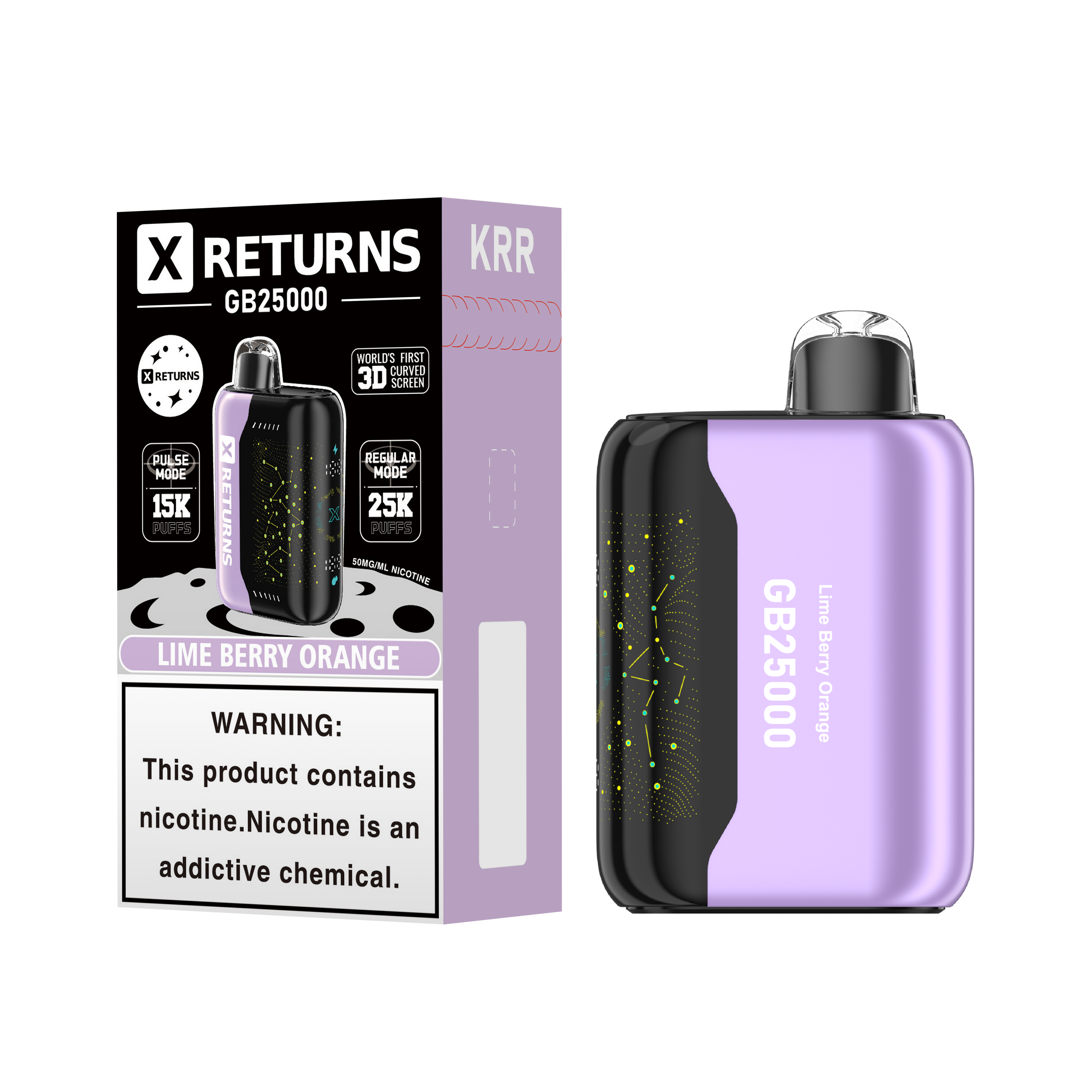 X RETURN 25K PUFFS 5% DISPOSABLE (5CT DISPLAY)