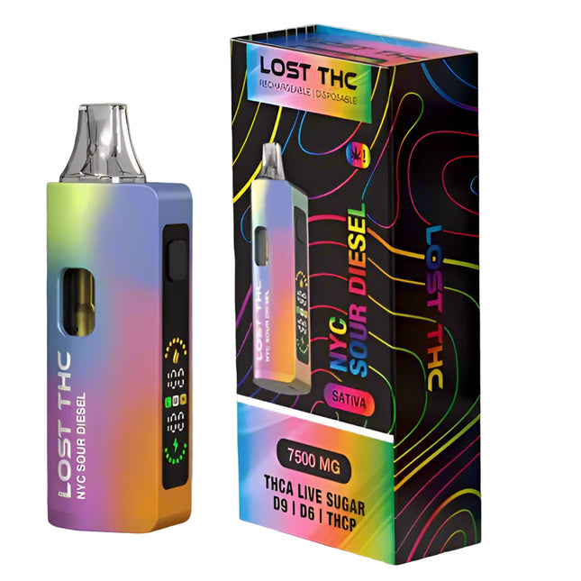LOST THC 7.5 GRAM THCA LIVE SUGAR | D9 | D6 | THCP DISPOSABLE (RAINBOW EDITION)