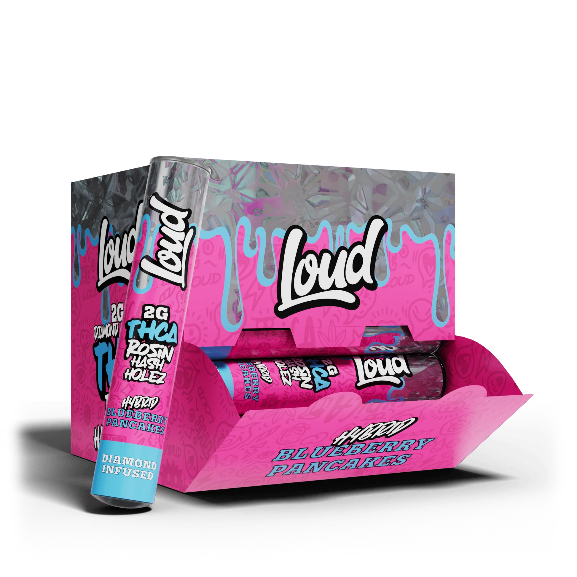 LOUD 2G DIAMOND INFUSED THC-A ROSIN HASH HOLEZ (20CT BOX)