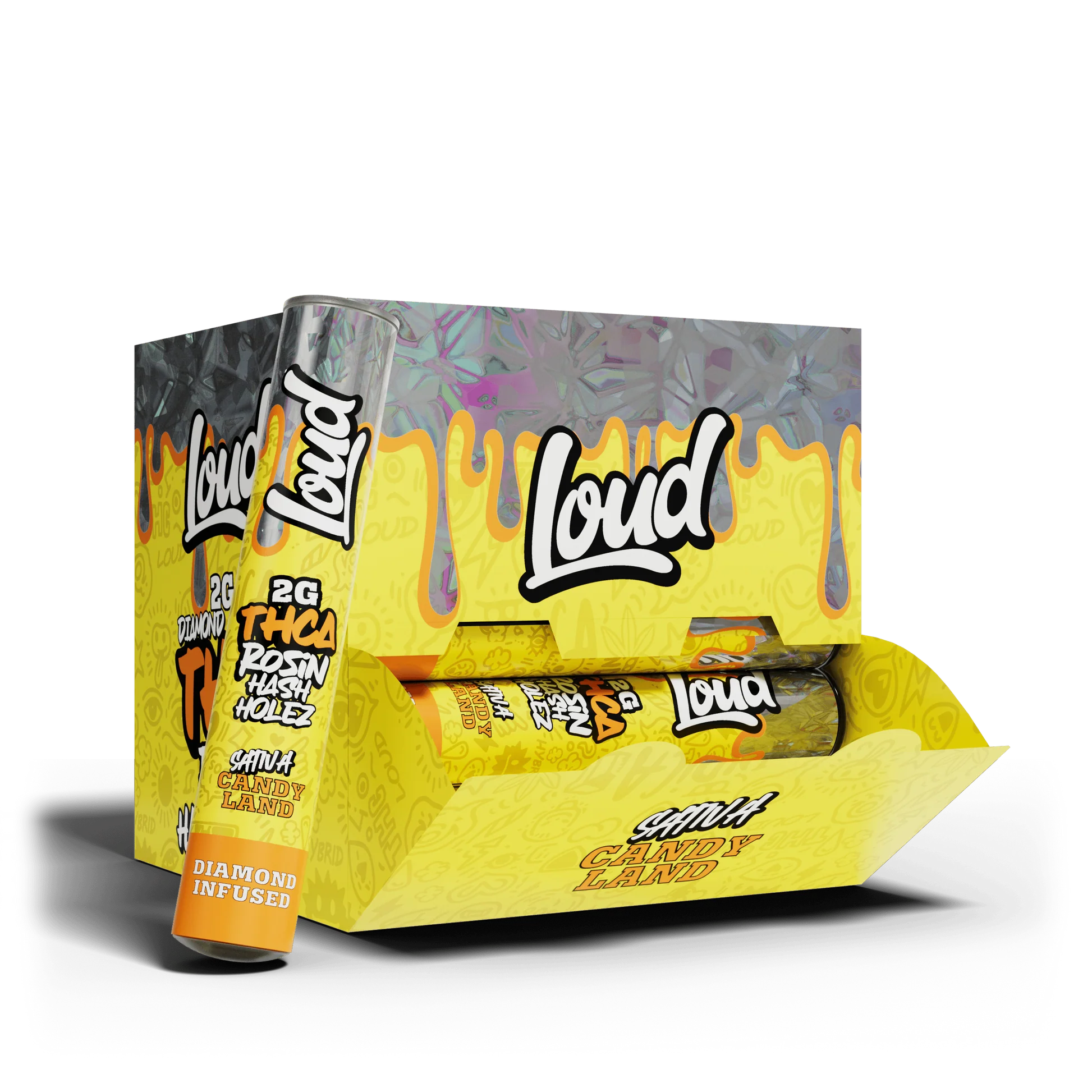 LOUD 2G DIAMOND INFUSED THC-A ROSIN HASH HOLEZ (20CT BOX)