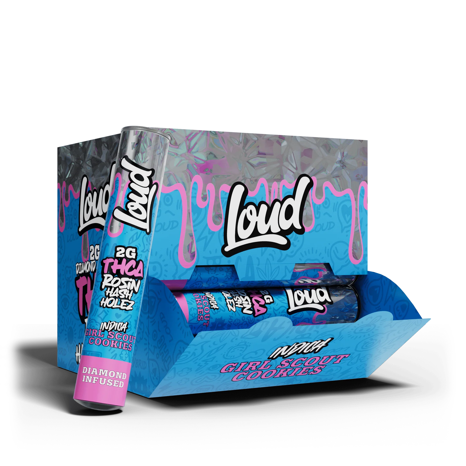 LOUD 2G DIAMOND INFUSED THC-A ROSIN HASH HOLEZ (20CT BOX)