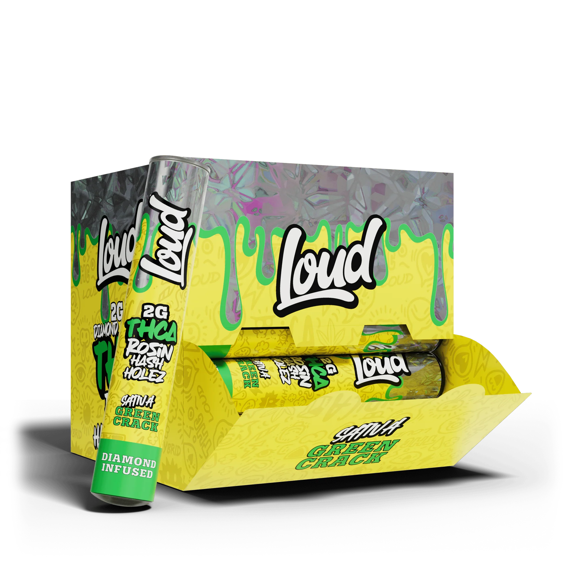 LOUD 2G DIAMOND INFUSED THC-A ROSIN HASH HOLEZ (20CT BOX)