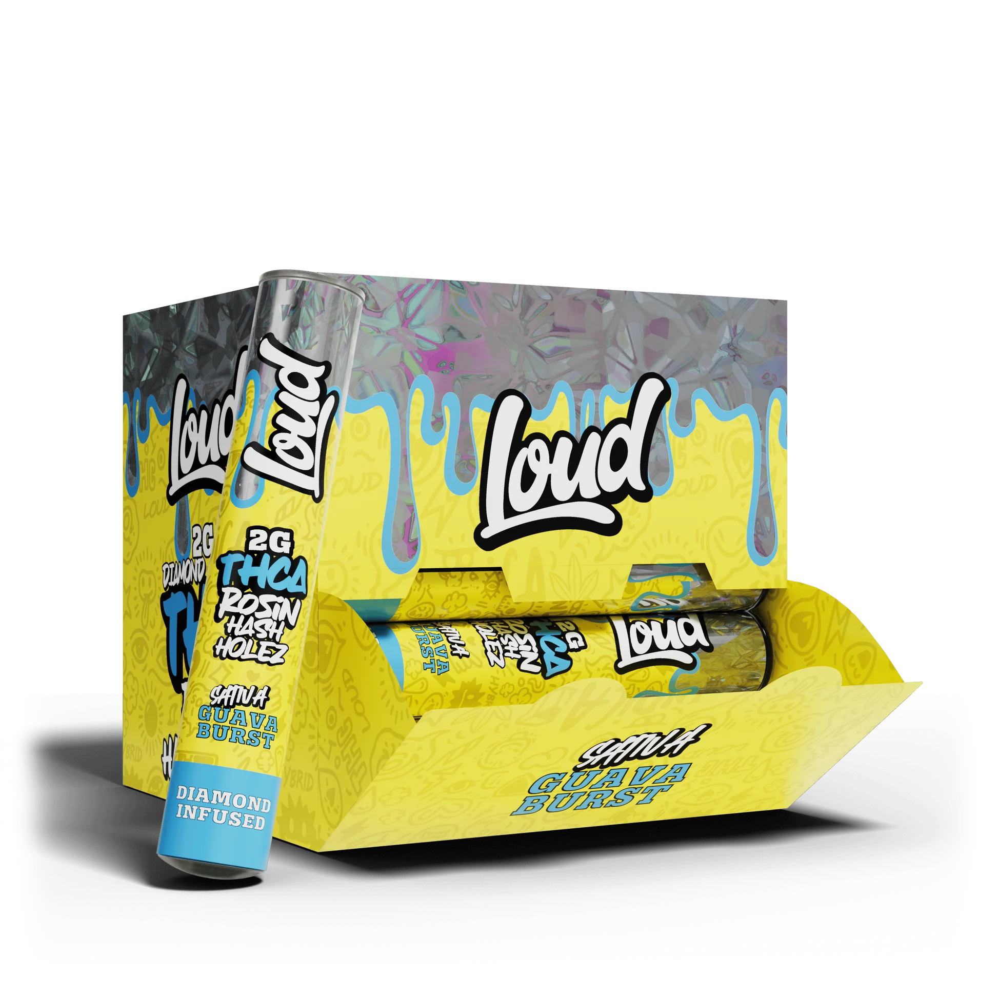 LOUD 2G DIAMOND INFUSED THC-A ROSIN HASH HOLEZ (20CT BOX)