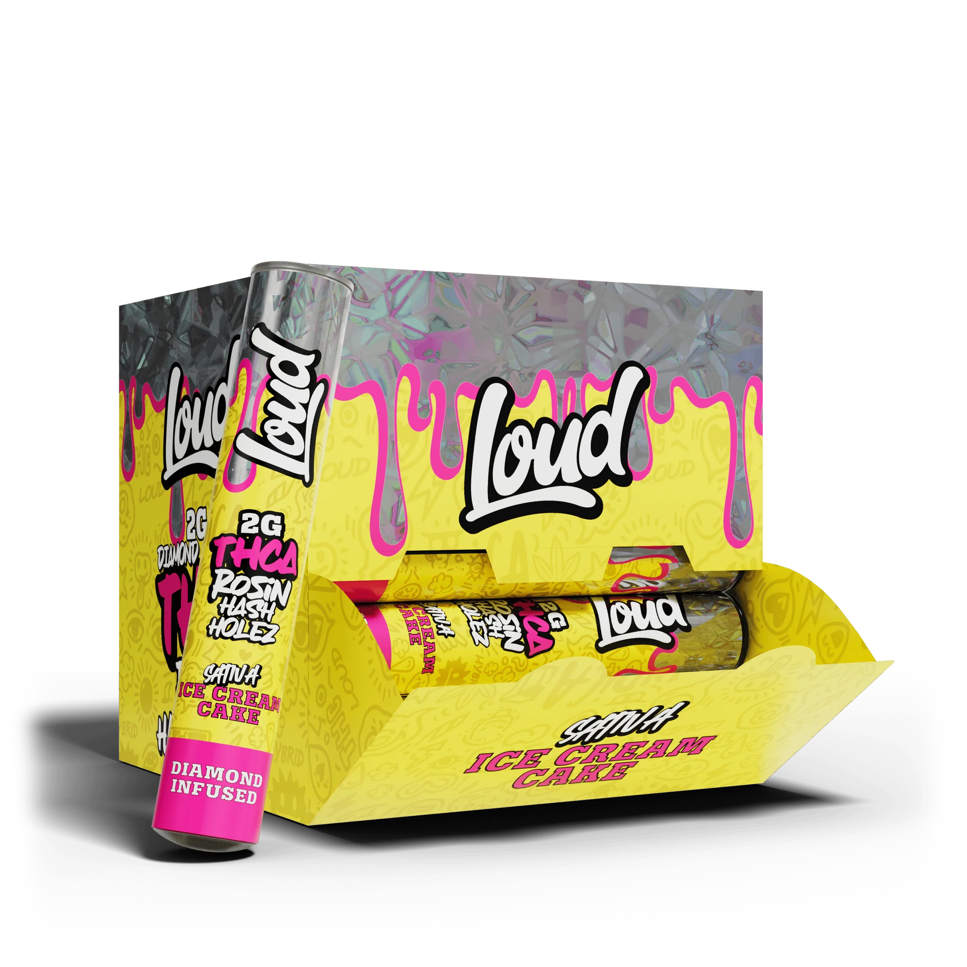 LOUD 2G DIAMOND INFUSED THC-A ROSIN HASH HOLEZ (20CT BOX)