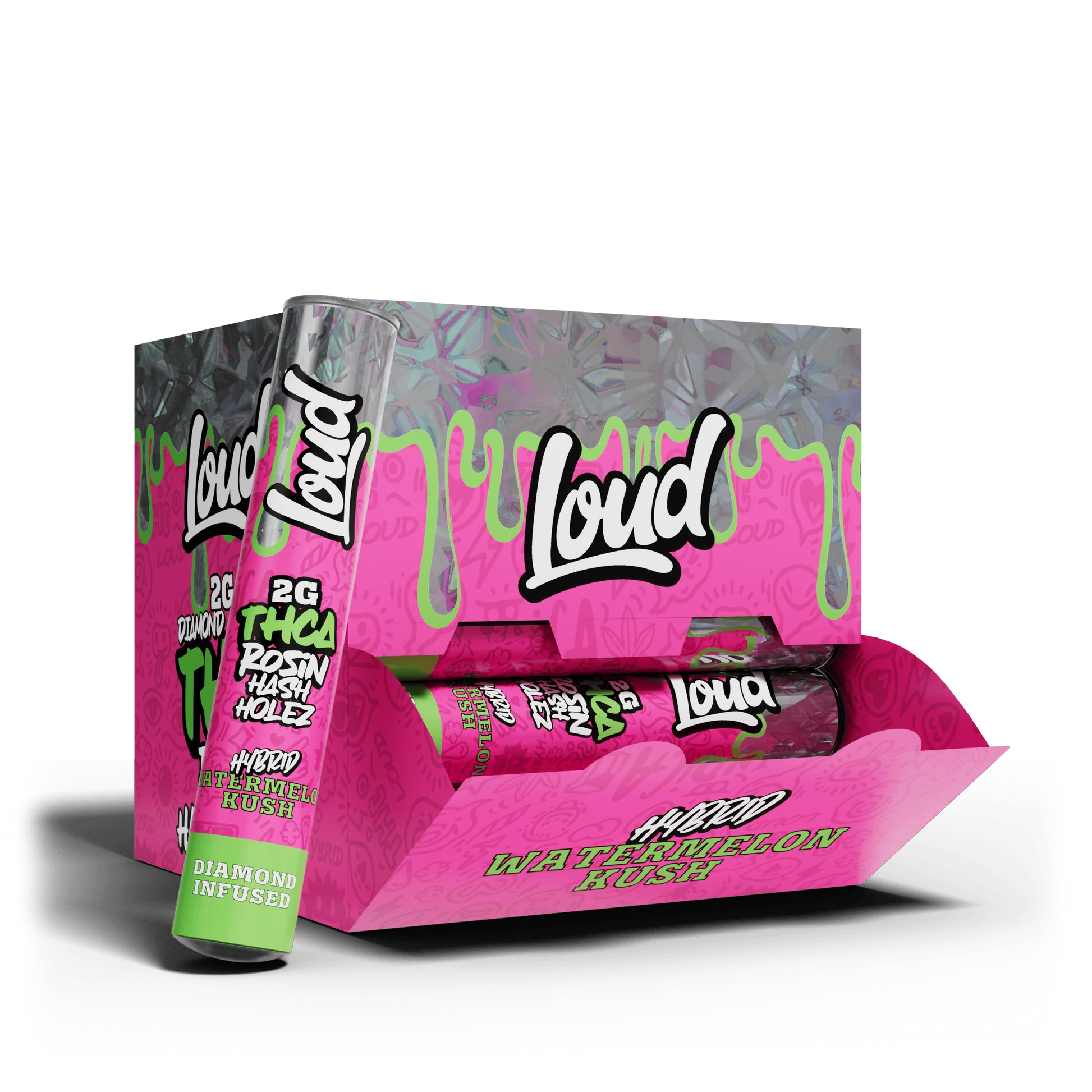 LOUD 2G DIAMOND INFUSED THC-A ROSIN HASH HOLEZ (20CT BOX)