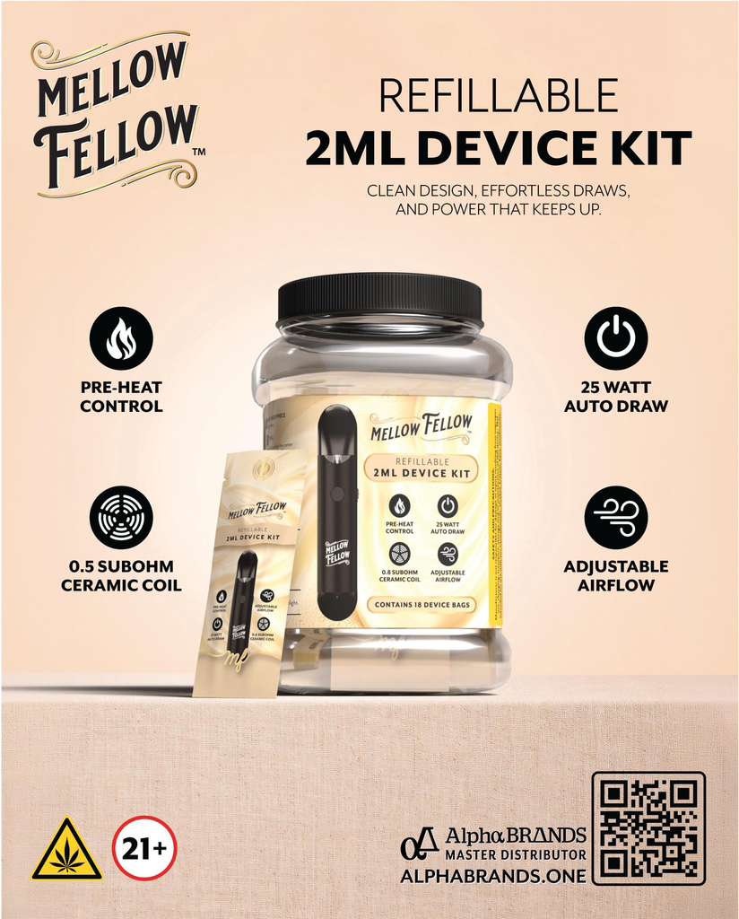 MELLOW FELLOW 2ML REFILLABLE DEVICE KIT (18CT JAR)