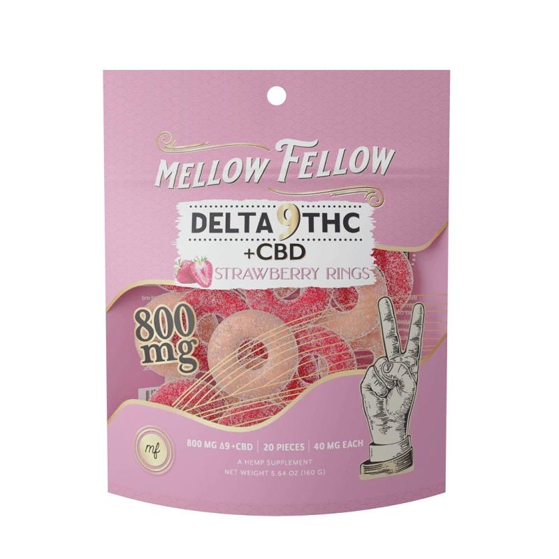 MELLOW FELLOW D9 + CBD 800MG GUMMIES BAGS