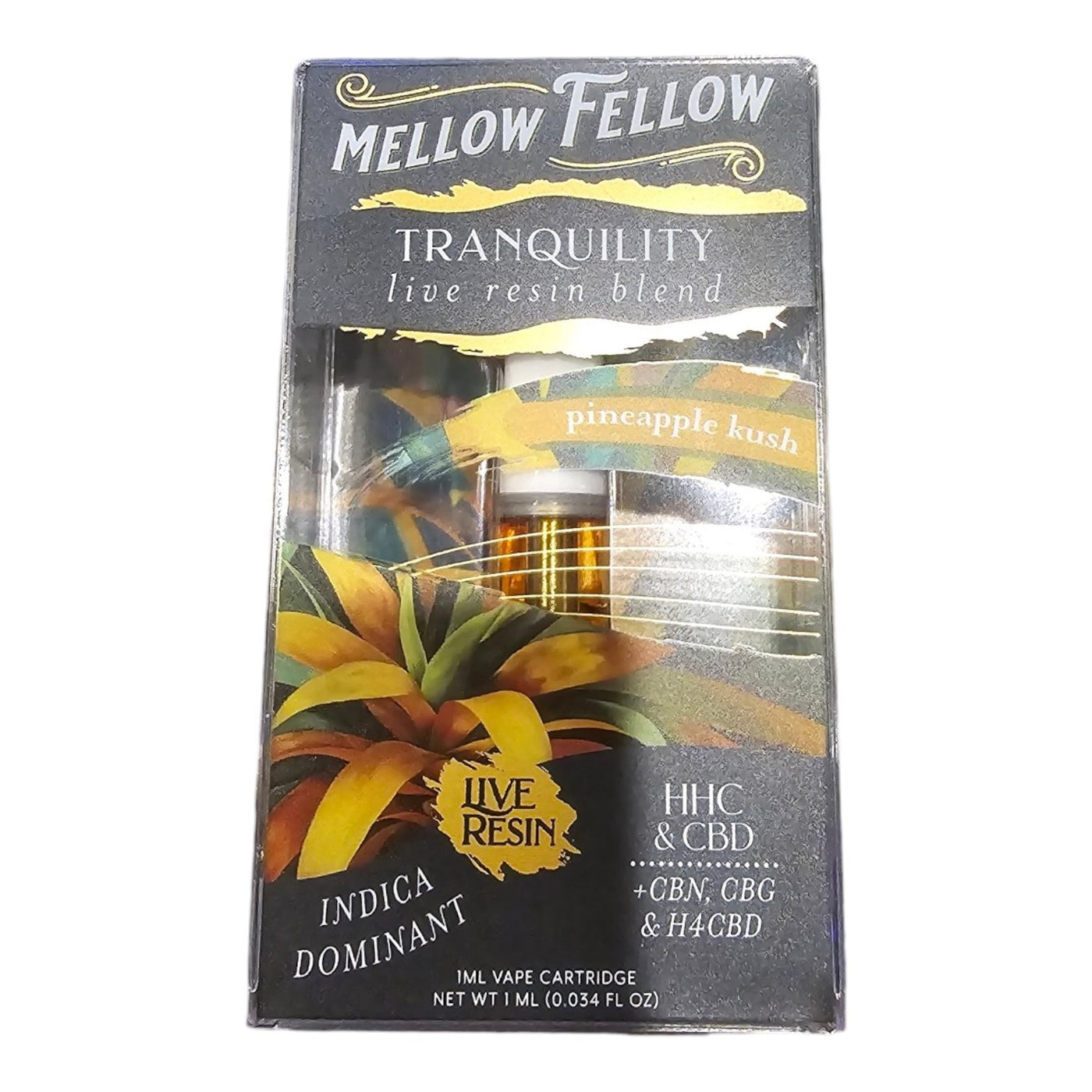 MELLOW FELLOW LIVE RESIN 1 GRAM CARTRIDGE | TRANQUILITY BLEND - PINEAPPLE KUSH (INDICA DOMINANT) Default Title 810121209035