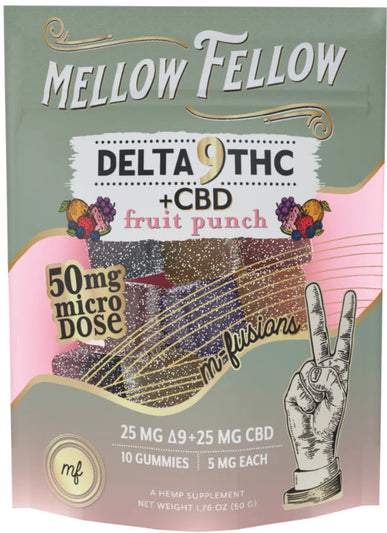MELLOW FELLOW M-FUSION(BAG) MICRO-DOSE 50MG DELTA 9 FRUIT PUNCH 810121201671