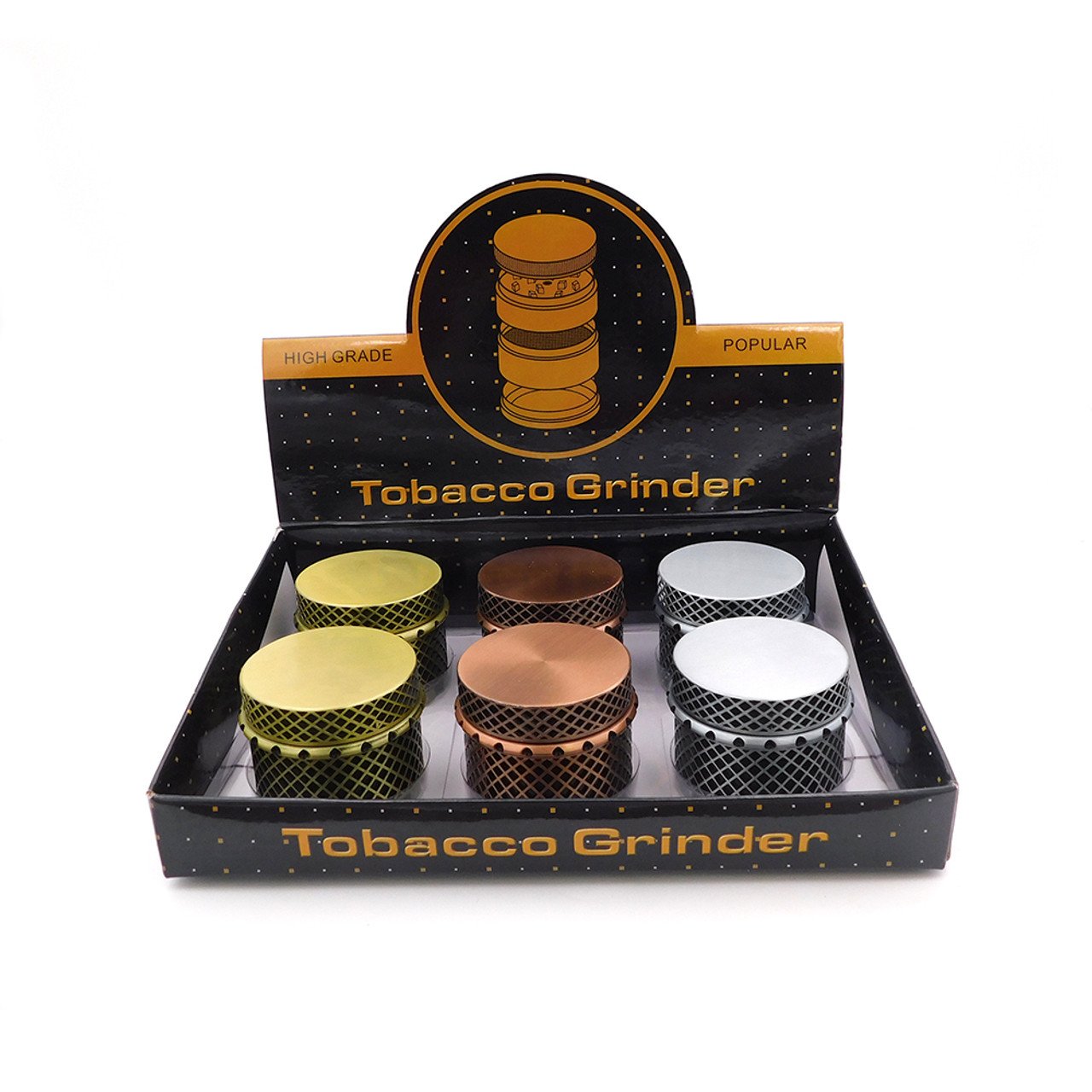 MESH ALLOY DESIGN MANUAL METAL GRINDER 52 X 36MM 4 PARTS ASSORTED COLORS (CGD-193LS)