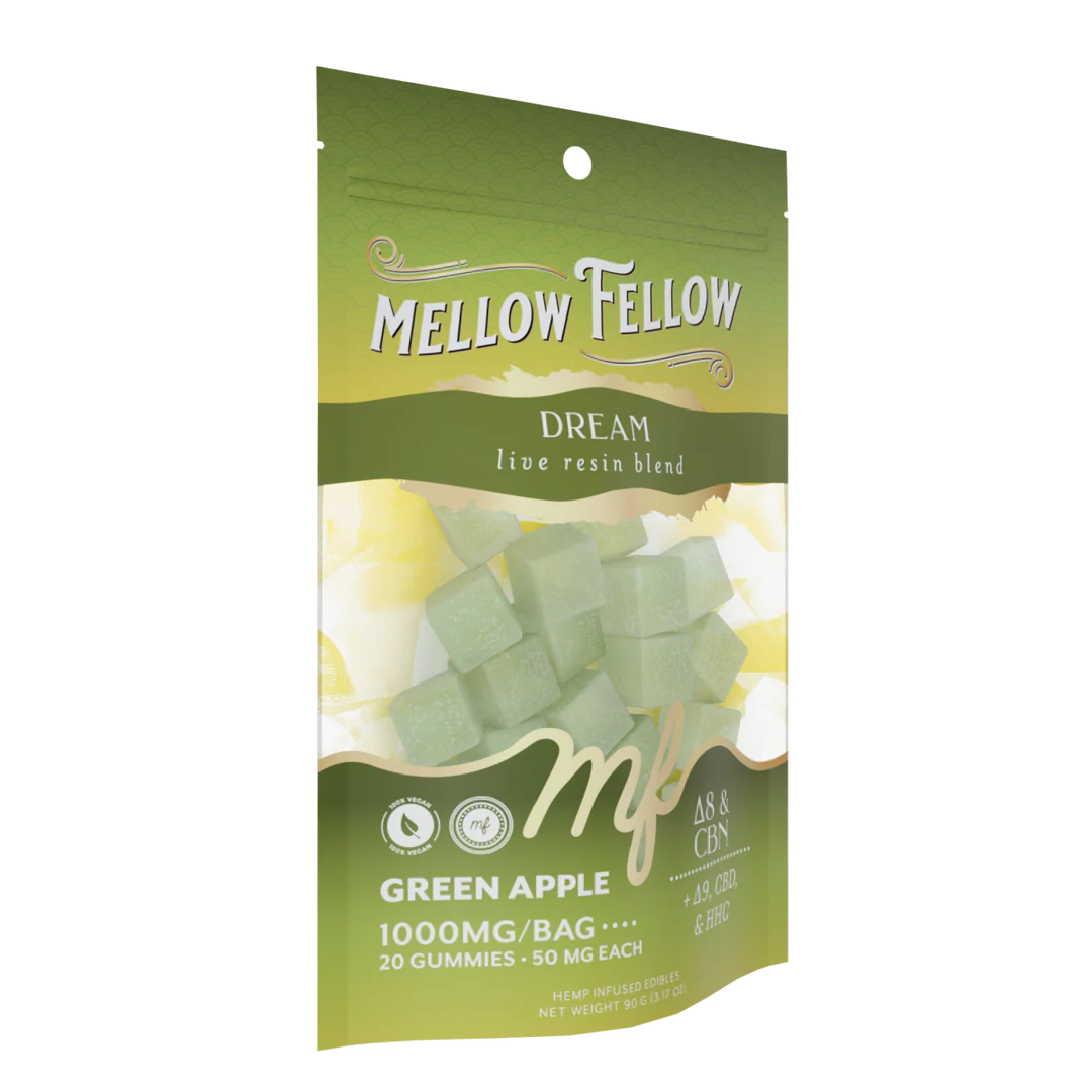 MELLOW FELLOW D8 + CBN LIVE RESIN BLEND GUMMY (1000MG/BAG)