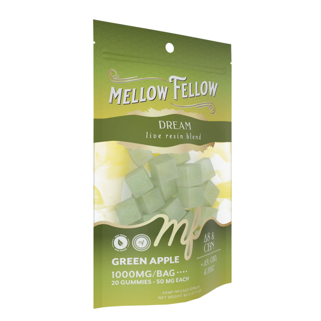 MELLOW FELLOW D8 + CBN LIVE RESIN BLEND GUMMY (1000MG/BAG)