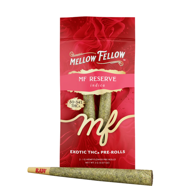 MELLOW FELLOW 2 GRAM THC-A EXOTIC FLOWER PRE ROLL (2CT PACK)