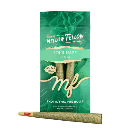MELLOW FELLOW 2 GRAM THC-A EXOTIC FLOWER PRE ROLL (2CT PACK)