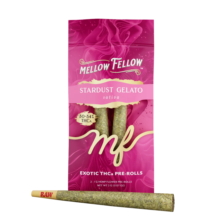MELLOW FELLOW 2 GRAM THC-A EXOTIC FLOWER PRE ROLL (2CT PACK)