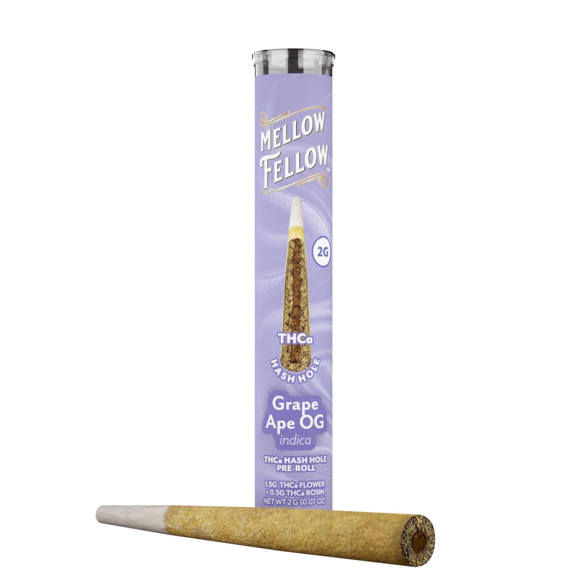 MELLOW FELLOW THC-A HASH HOLES PRE-ROLLS (1.5G THCA X 0.5G THCA ROSIN) (12CT/BOX)