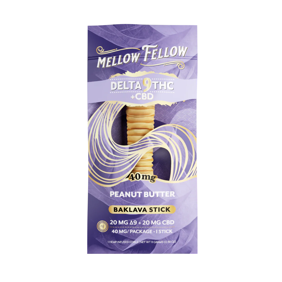 MELLOW FELLOW 40MG D9 + CBD BAKLAVA STICKS (40CT BOX)