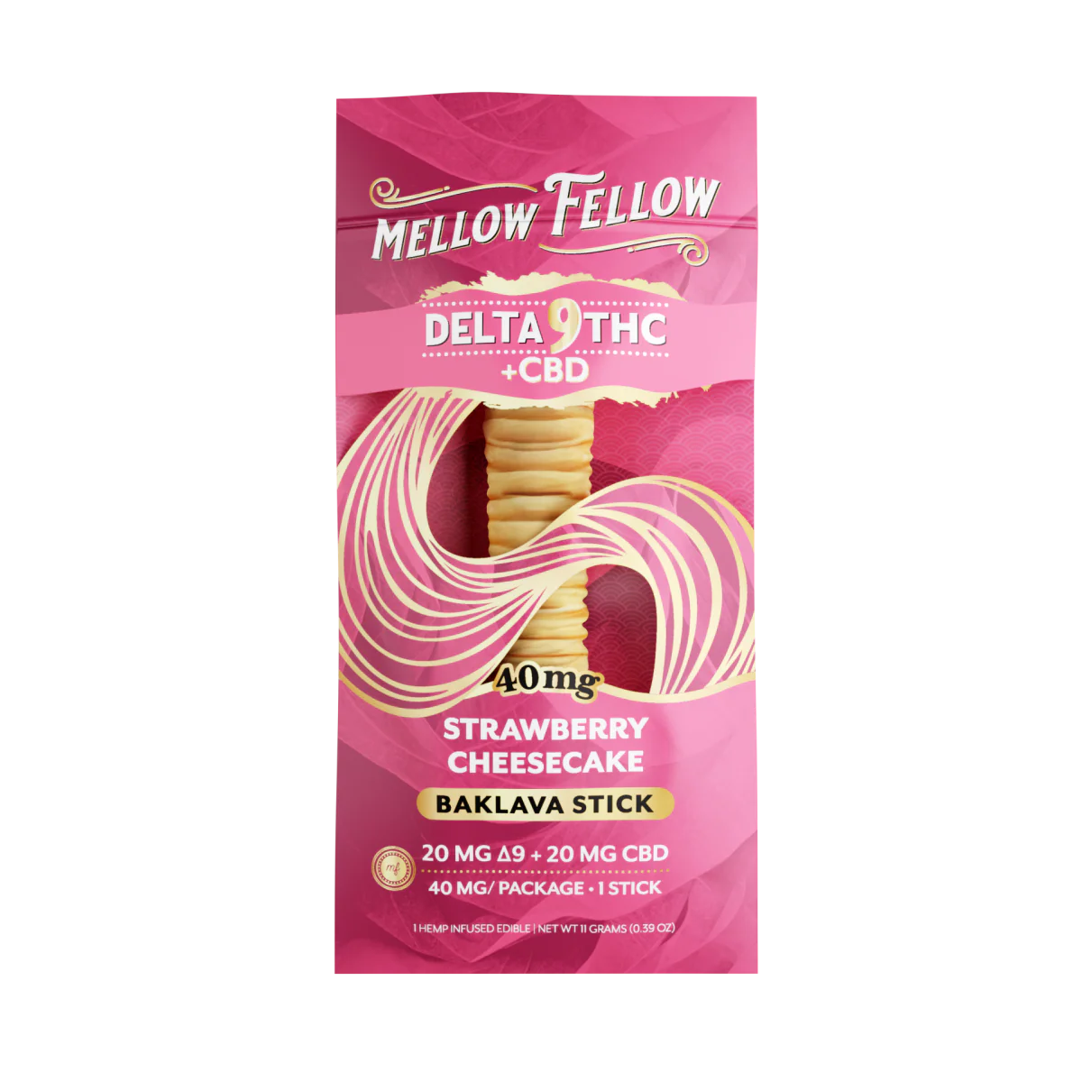 MELLOW FELLOW 40MG D9 + CBD BAKLAVA STICKS (40CT BOX)