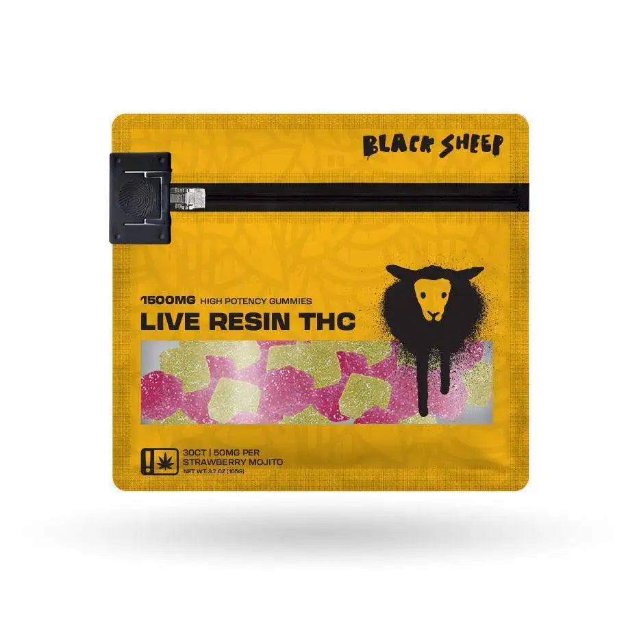 BLACK SHEEP LIVE QUAD BLEND HIGH POTENCY 1500MG GUMMY (50MG/PIECE) | STRAWBERRY MOJITO