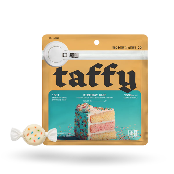 MODERN HERB CO 15MG LIVE RESIN D9 TAFFY (15CT/PACK)
