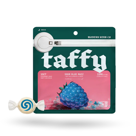 MODERN HERB CO 15MG LIVE RESIN D9 TAFFY (15CT/PACK)