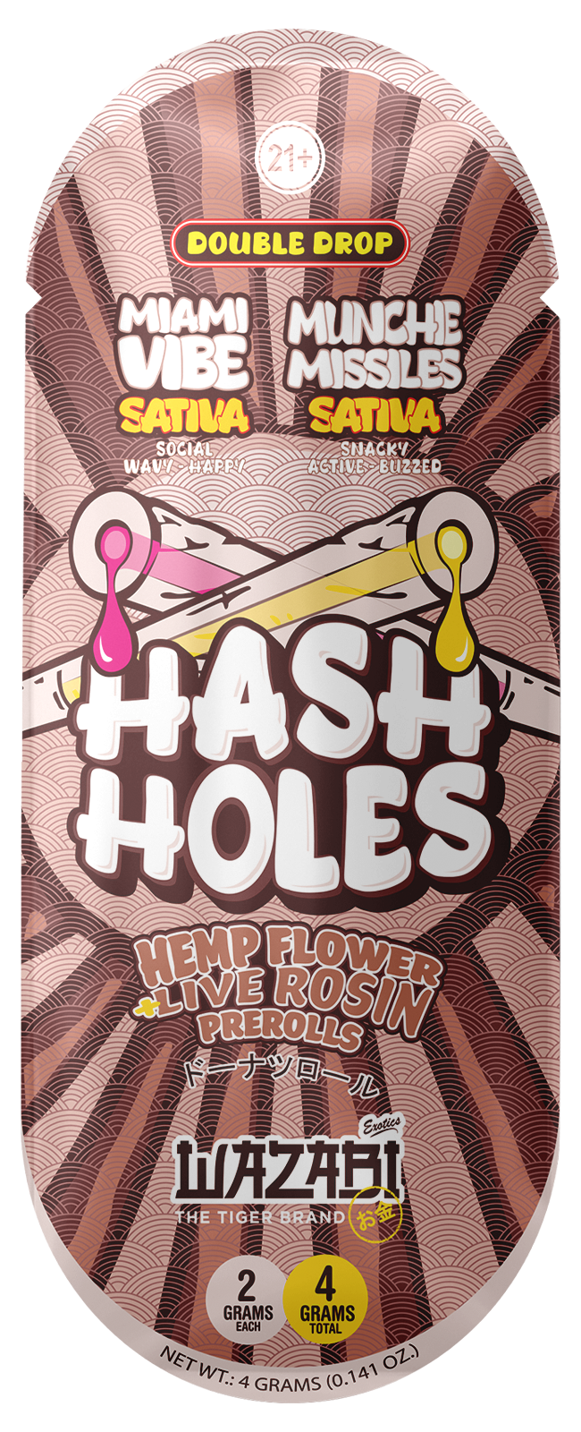 WAZABI 2 GRAM THC-P DOUBLE DROP HASH HOLES (10PK BOX)