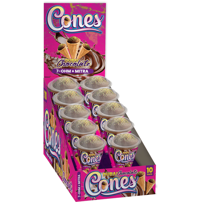 DUBAI CHOCOLATE CONES 7-OHM + MITRA (10CT DISPLAY)