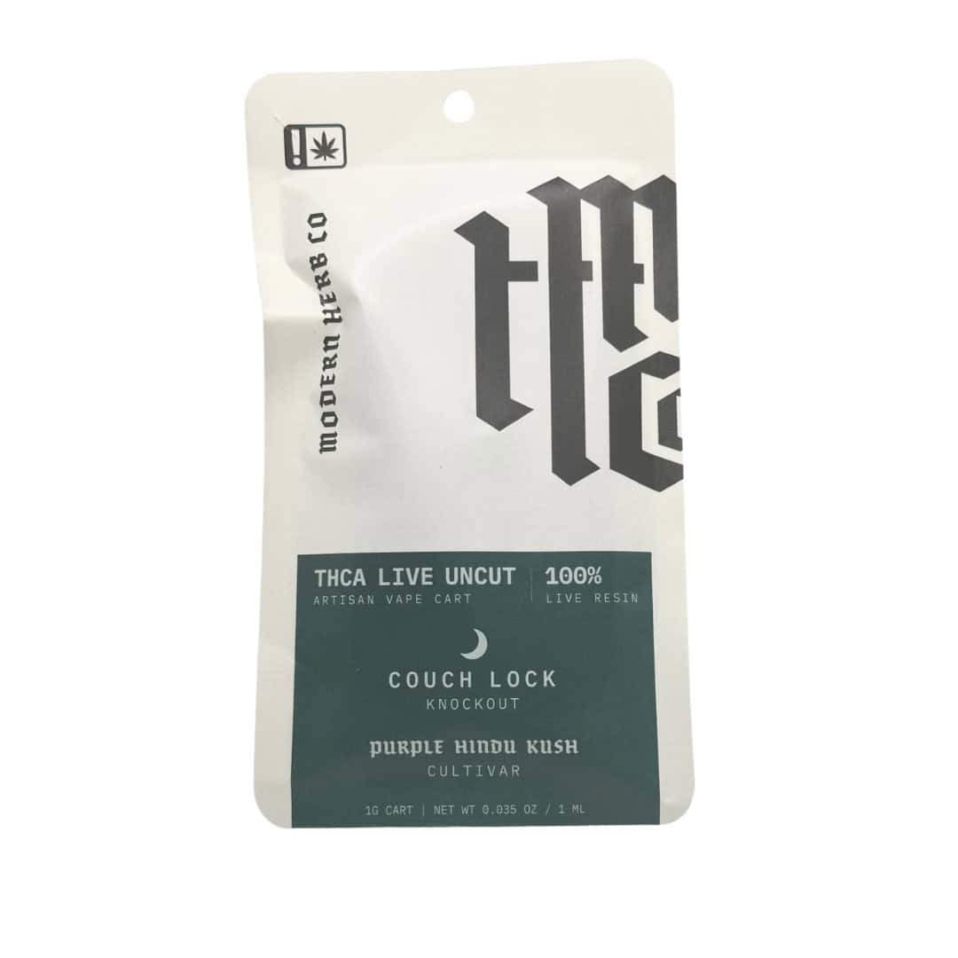 MODERN HERB CO LIVE THCA UNCUT 1G CARTRIDGE PURPLE HINDU KUSH (KNOCKOUT) 850054130099