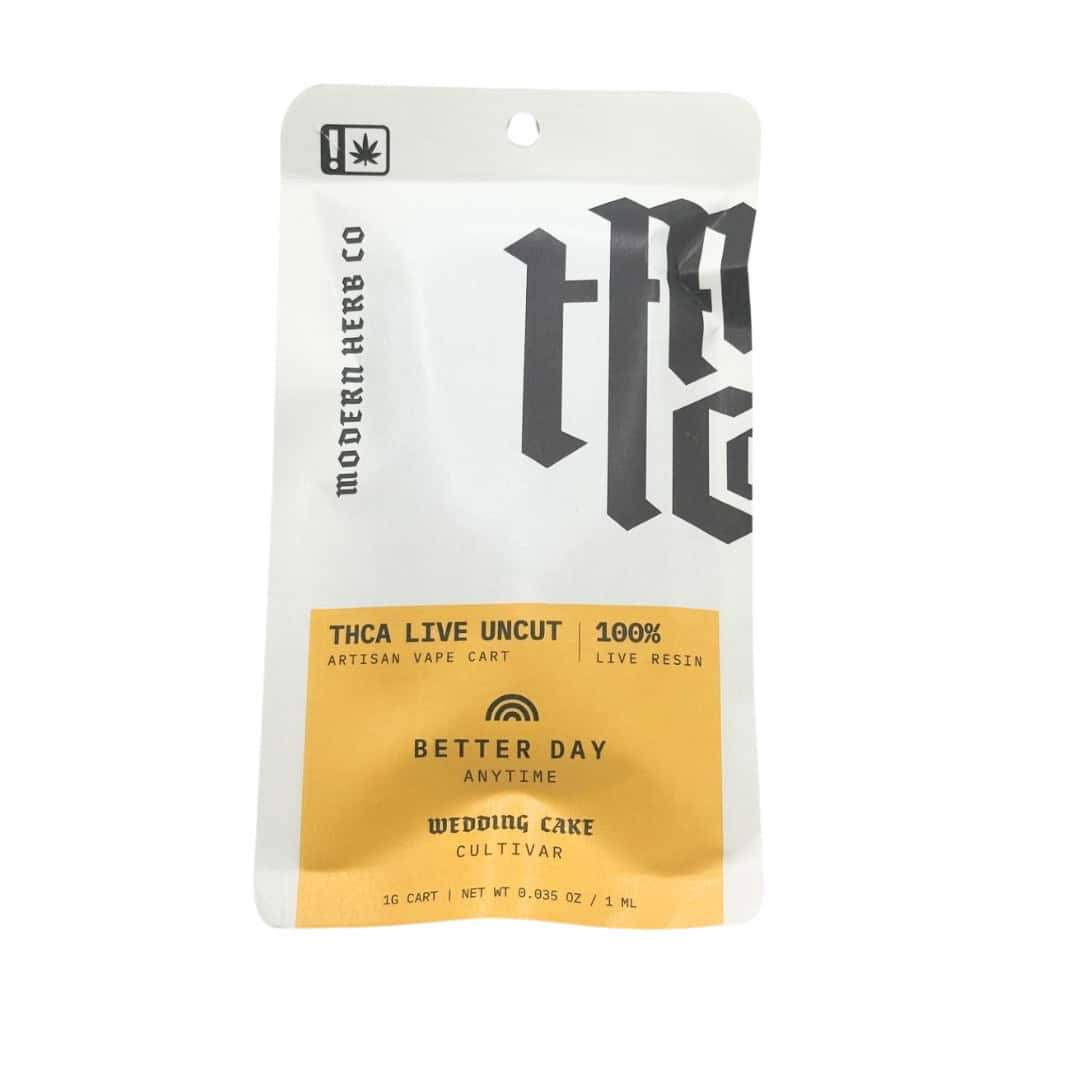 MODERN HERB CO LIVE THCA UNCUT 1G CARTRIDGE WEDDING CAKE (ANYTIME) 850054130082