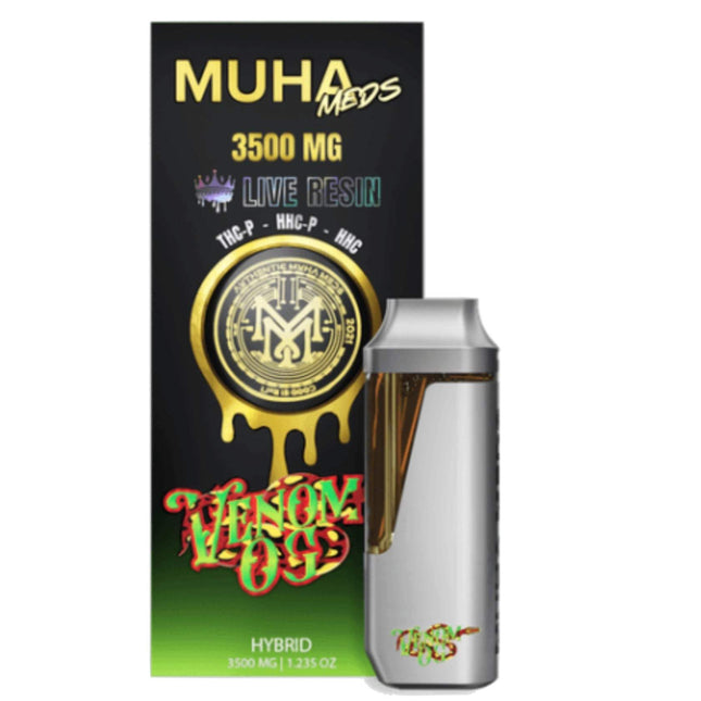 MUHA MEDS 3500MG LIVE RESIN (THC-P + HHC-P + HHC) DISPOSABLE VAPE VENOM OG (HYBRID) 645656853862