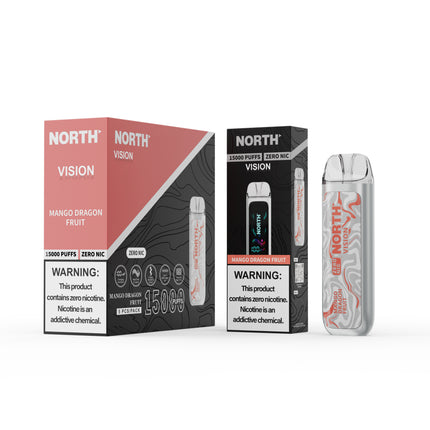 NORTH VISION ZERO NIC 15K PUFFS DISPOSABLE VAPE (5CT DISPLAY)