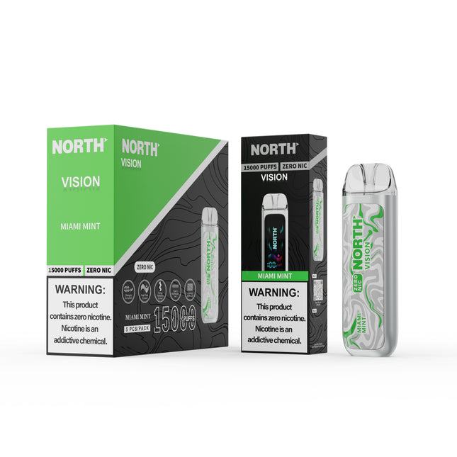 NORTH VISION ZERO NIC 15K PUFFS DISPOSABLE VAPE (5CT DISPLAY) Rising Wholesale Inc. NORTH VISION ZERO NIC 15K PUFFS DISPOSABLE VAPE (5CT DISPLAY) Rising Wholesale Inc.
