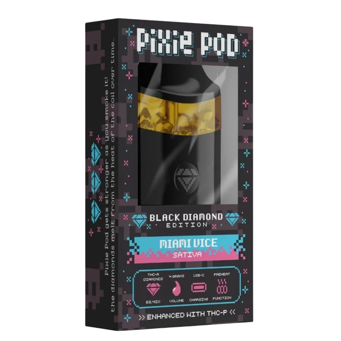 PIXE POD THCA LIVE DIAMOND 4ML DISPOSABLE BLACK EDITION (5CT DISPLAY)