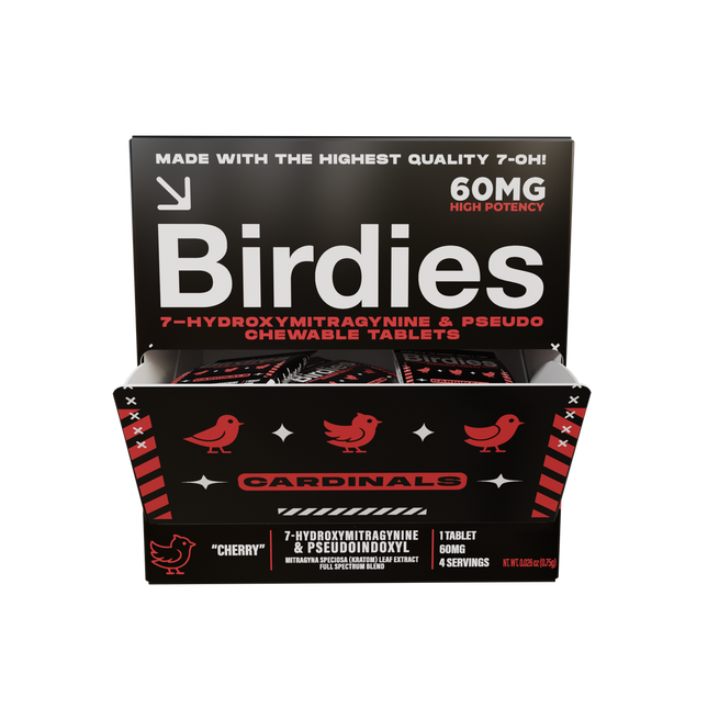 BIRDIES 7-HYDROXY + PSEUDO 60MG TABLET (20CT DISPLAY) | CARDINALS