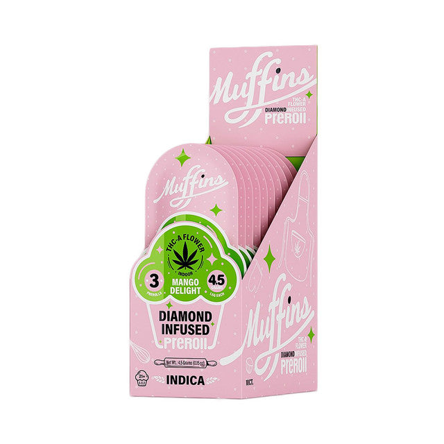 MUFFINS 1.5 GRAM THC-A DIAMOND INFUSED PRE ROLLS (3CT/PK, 4.5G/PK)