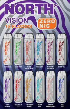 NORTH VISION ZERO NIC 15K PUFFS DISPOSABLE VAPE (5CT DISPLAY)