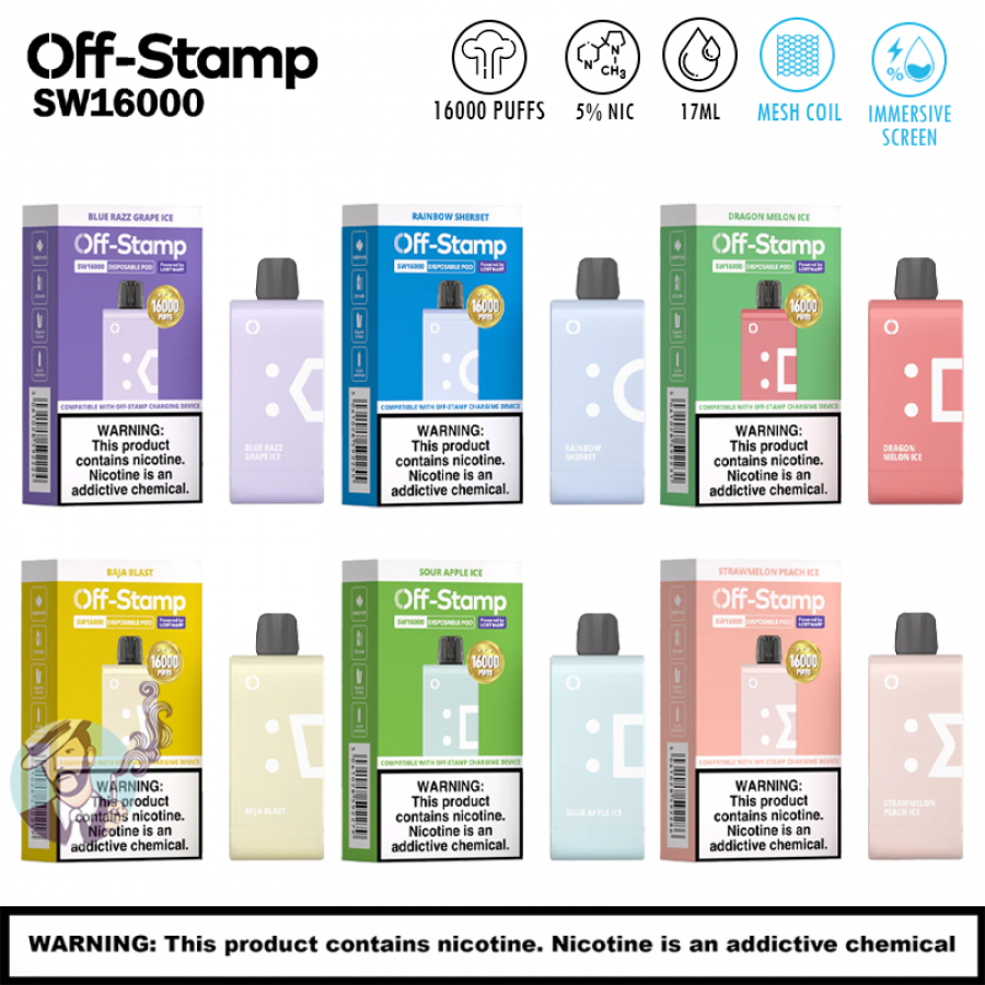 OFF-STAMP SW16000 DISPOSABLE POD (5CT DISPLAY) Rising Wholesale Inc. OFF-STAMP SW16000 DISPOSABLE POD (5CT DISPLAY) Rising Wholesale Inc.