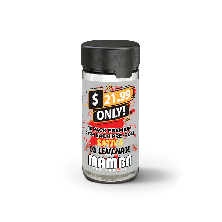 MAMBA $21.99 10 PACK PREMIUM 2 GRAM EACH PRE-ROLLS